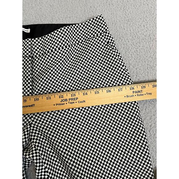 Dalia Collection Pants 6 Small Check Slim Leg Stretch Knit Low Rise Black White - Picture 11 of 16